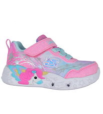Skechers Shoe w. Light - Unicorn Charm - Pink/Turquoise