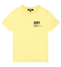 DKNY T-Shirt - Straw Yellow m. Schwarz