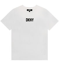 DKNY Stuttermabolur - Hvítt M. Myndaprentun