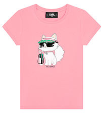 Karl Lagerfeld T-Shirt - Roze m. Kat