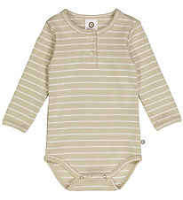 Msli Bodysuit l/s - Stripe Rib Granny - Desert Green/Conditione