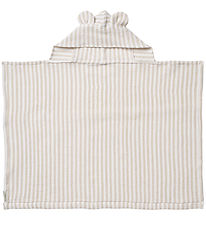 Liewood Hooded Towel - Vilas - Stripes Crisp White/Sandy