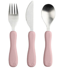 Sebra Hnífapör - Sílikon/Ryðfrítt stál - Fanto - Vintage Rose