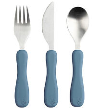 Sebra Hnífapör - Sílikon/Ryðfrítt stál - Fanto - Nordic Blue