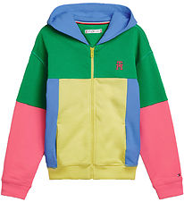 Tommy Hilfiger Cardigan - U Colorblock-monogram - Groen/Geel/Roz