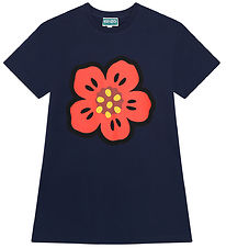 Kenzo Dress - Navy/Red w. Flower