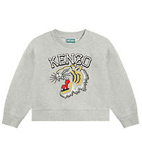 Kenzo Sweatshirt - Grijs Gevlekt m. Tijger