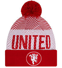 New Era Beanie w. Pom-Pom - Knitted - Manchester United - Red/Wh