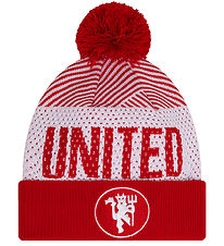 New Era Muts m. Pom-Pom - Gebreid -Manchester United - Rood/Wit