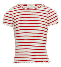 Minimalisma T-Shirt - Blume - Seide/Baumwolle - Poppy Streifen
