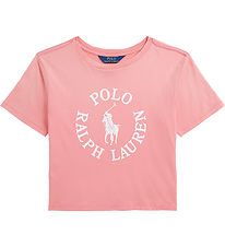 Polo Ralph Lauren T-Shirt - Roze m. Wit