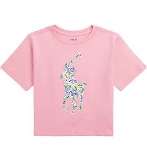 Polo Ralph Lauren Stuttermabolur - Florida Bleikt M. Lógó