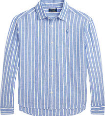 Polo Ralph Lauren Overhemd - Lismore - Linnen - Blauw/Wit Gestre