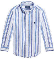 Polo Ralph Lauren Chemise - Lin - Bleu/Blanc  Rayures