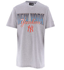 New Era Stuttermabolur - New York Yankees - Grár