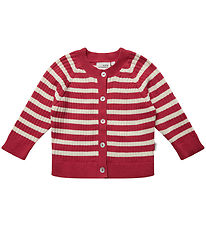 Sofie Schnoor Cardigan - Knitted - Berry Red/Off White Striped