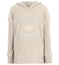 Emporio Armani Kapuzenpullover - Pergament m. Logo