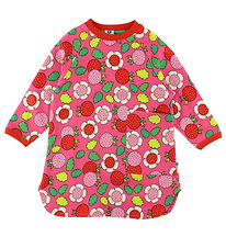 Småfolk Klänning - Rosa m. Jordgubbar