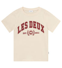 Les Deux T-shirt - Universitet - Light Ivory/Burnt Red