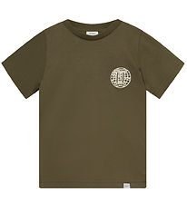 Les Deux T-shirt - Globe - Olive Natt/Ivory