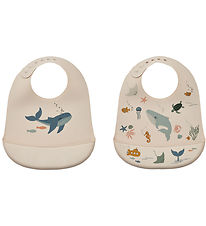 Liewood Bibs - Silicone - 2-Pack - Tilda - Sea Creature/San