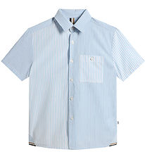 BOSS Chemise - Blanc/Bleu Clair  Rayures av. Marine