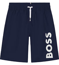 BOSS Swim Shorts - Navy w. White