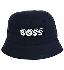 BOSS Bucket Hat - Marinbl m. Vit/Ljusbl