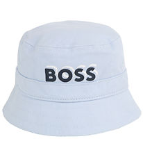 BOSS Bucket Hat - Ljusbl m. Marinbl/Vit