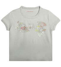 Zadig & Voltaire T-Shirt - Alister - Marron Clair av. Fleurs/Sim