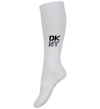 DKNY Háir sokkar - Hvítur M. Svart