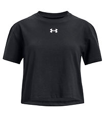 Under Armour T-Shirt - Crop Sporttijl Logo - Zwart