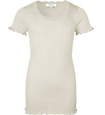 Rosemunde Stuttermabolur - Silki/Bómull - Noos - Nýtt White
