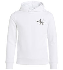 Calvin Klein Hoodie - Small Monogram - Bright White