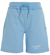 Calvin Klein Sweat Shorts - Stack Logo Jogger - Tassel Blue