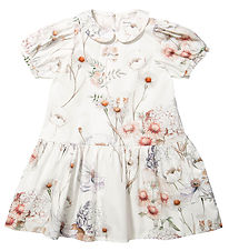 Christina Rohde Dress - White w. Flowers