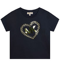 Michael Kors T-shirt - Marinbl m. Guld