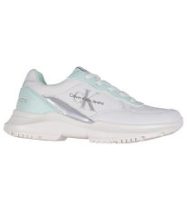Calvin Klein Shoe - Low Cut Lace Up - White/Aquamarine