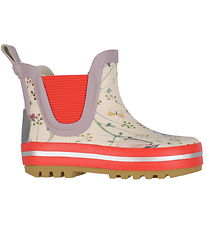 Mikk-Line Rubber Boots - Card - Wellies - Off-White w. Flowers