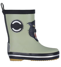 Mikk-Line Rubber Boots - Wellies - Desert Sage w. Panthers