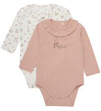 Fixoni Bodysuit l/s - 2-Pack - Mahogany Rose