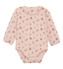 En Fant Romper l/s - AOP - Peach Zweep m. Bloemen