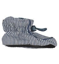 Melton Inniskór - Striped - Dark Denim