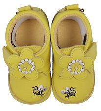 Melton Soft Sole Leather Shoes - Mimosa w. Flower