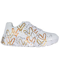 Skechers x JGoldcrown Shoe - Uno Lite - Metallic Love - White/Go