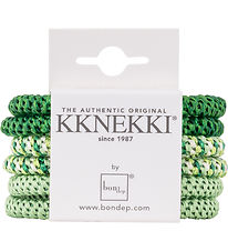 Kknekki Elastic Hair Bands - Slim - 6-Pack - Green