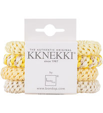 Kknekki Elastic Hair Bands - 4-Pack - Yellow/Cream