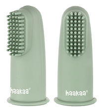 Haakaa Brosse  Dents Doigts - 2 Pack - Pois Green