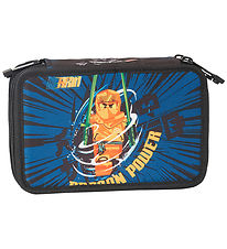 LEGO Ninjago Pencil Case w. Contents - Black/Blue w. Print