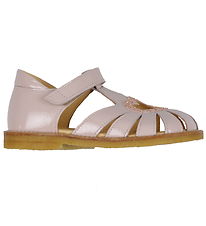 Angulus Sandaler - Hjärtasandaler - Pale Rose/Rose Glitter